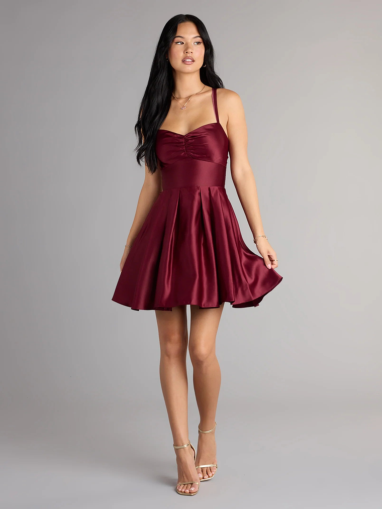 Isabelle Satin Lace-Up Dress With Pockets 3