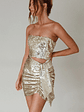 Joie De Vivre Sequin Mini Dress Gold - thumbnail 9