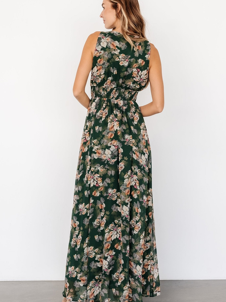 Imogen Maxi Dress | Deep Green Multi 4