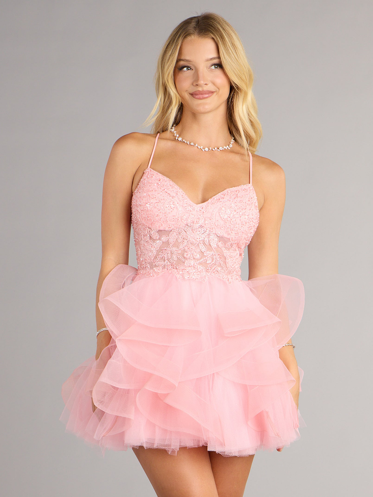 Jordan Corset Ruffled A-Line Short Dress 3