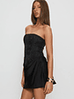 Jenevieve Strapless Drape Mini Dress Black - thumbnail 4
