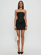 Jenevieve Strapless Drape Mini Dress Black - thumbnail 7