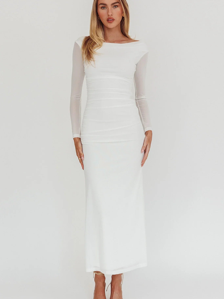 In Blooms Off Shoulder Maxi Dress Off White 1