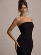 Impress Me | Black Strapless Bandeau Fishtail Maxi Dress - thumbnail 3
