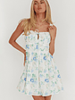 Jordanne Frill Trim Mini Dress Floral Blue - thumbnail 5