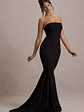 Impress Me | Black Strapless Bandeau Fishtail Maxi Dress - thumbnail 4