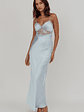 Her theory Lace Trim Maxi Dress Steel Blue - thumbnail 4