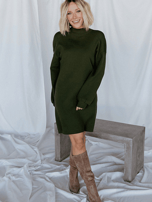 Jennings Sweater Dress | Deep Olive