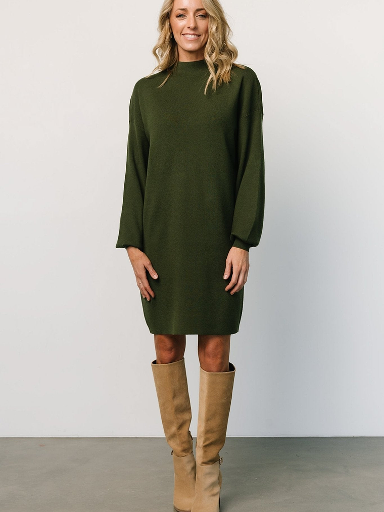 Jennings Sweater Dress | Deep Olive 2