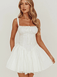 Jennie Corset Flared Mini Dress Off White - thumbnail 4