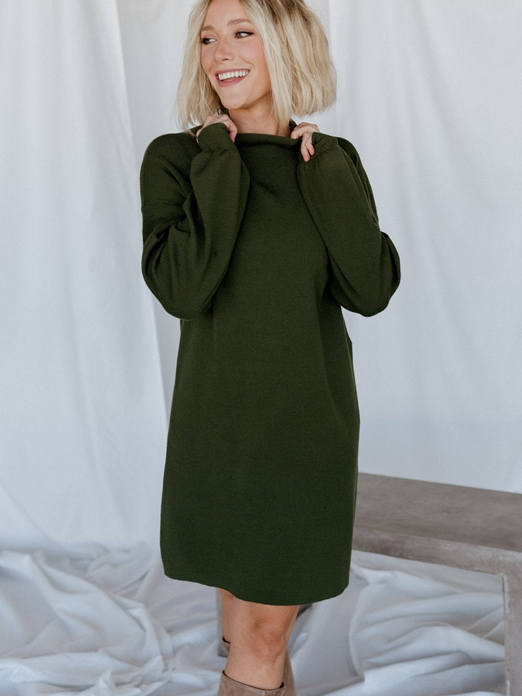 Jennings Sweater Dress | Deep Olive 3