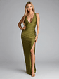 Jenn V-Neck Strappy Back Slit Long Formal Dress - thumbnail 9
