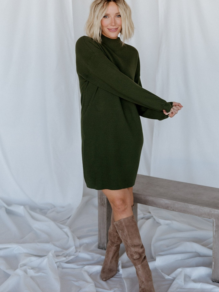 Jennings Sweater Dress | Deep Olive 5