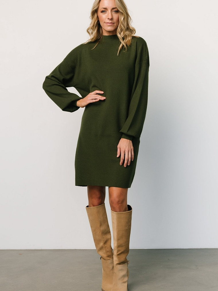 Jennings Sweater Dress | Deep Olive 9