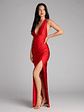 Jenn V-Neck Strappy Back Slit Long Formal Dress - thumbnail 17