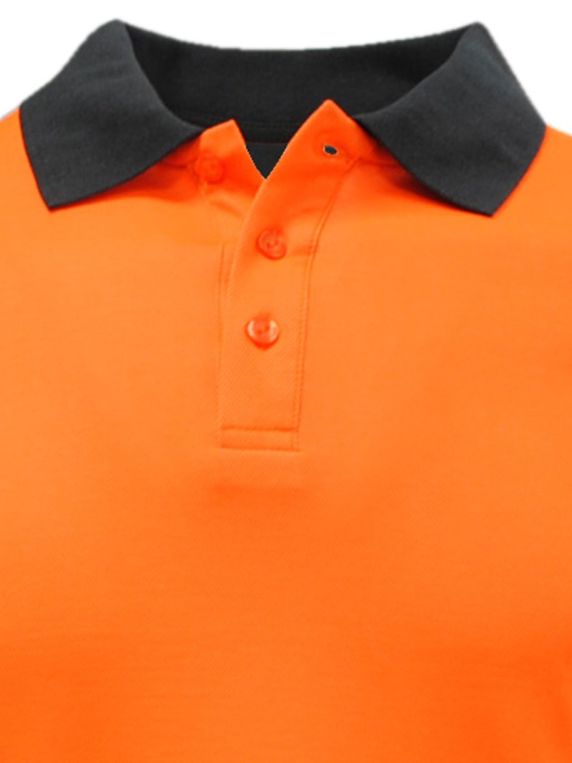 Polera Pique Color Azul Naranjo Con Reflectante Manga Larga  2