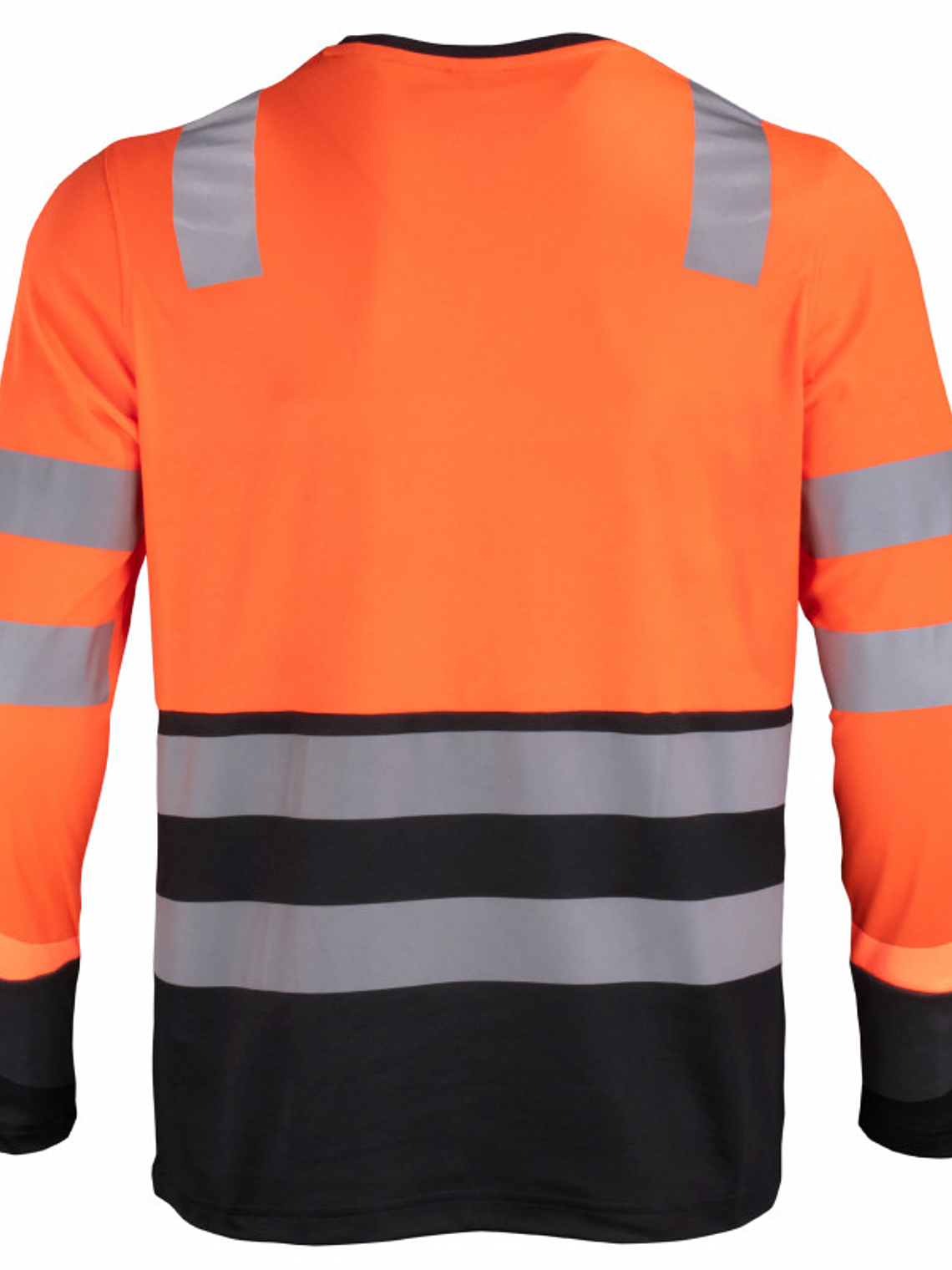 Polera Cuello Redondo Bicolor Con Reflectantante Manga Larga. 2