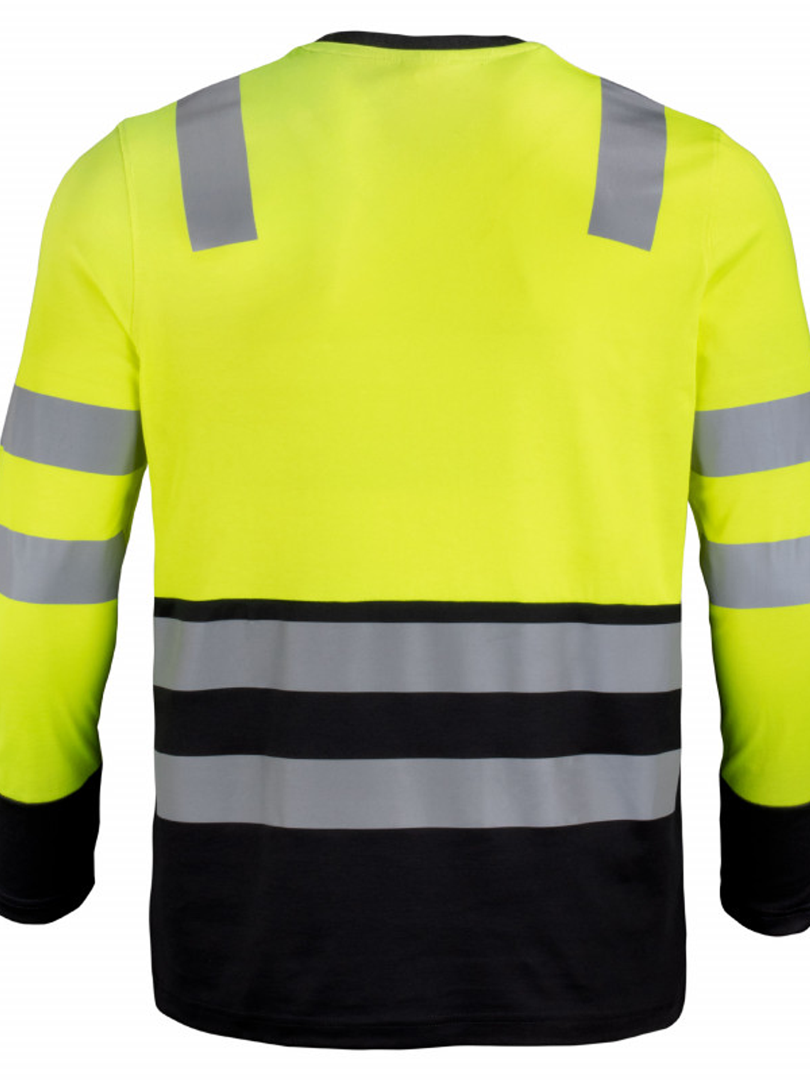 Polera Cuello Redondo Bicolor Con Reflectantante Manga Larga. 4