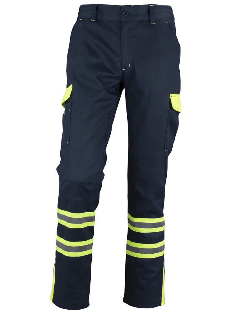 PANTALÓN CARGO GABARDINA BICOLOR CON CINTA DÍA NOCHE HI-VIS LINE 100% POLY 1