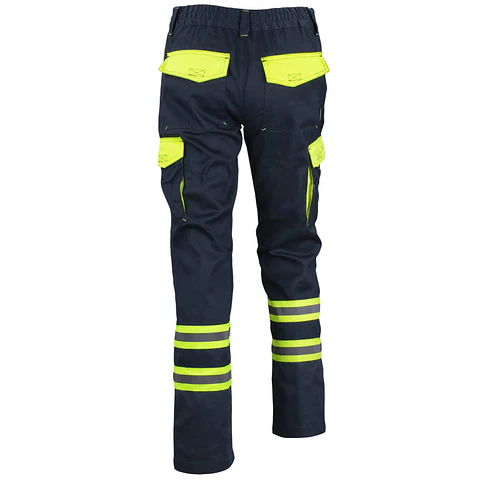 PANTALÓN CARGO GABARDINA BICOLOR CON CINTA DÍA NOCHE HI-VIS LINE 100% POLY