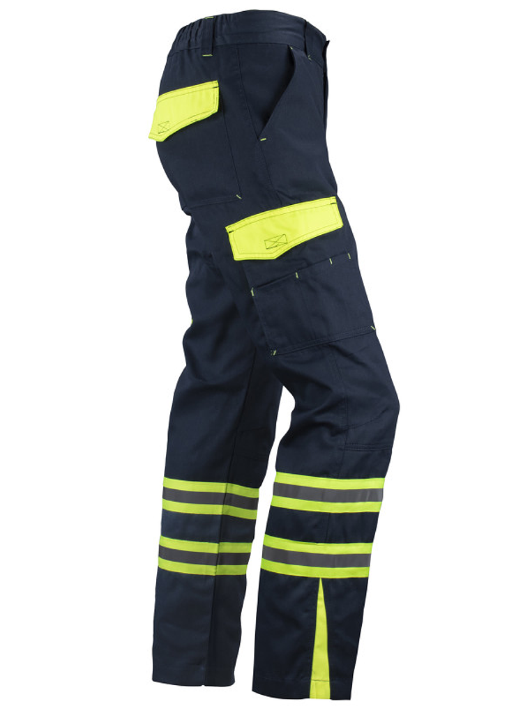 PANTALÓN CARGO GABARDINA BICOLOR CON CINTA DÍA NOCHE HI-VIS LINE 100% POLY 3