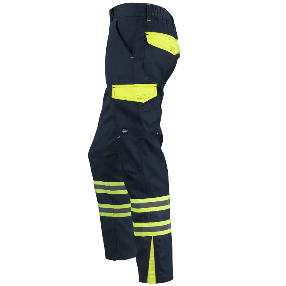 PANTALÓN CARGO GABARDINA BICOLOR CON CINTA DÍA NOCHE HI-VIS LINE 100% POLY 4