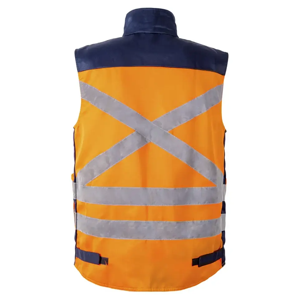 CHALECO BICOLOR PREMIER 360° GABARDINA AZUL/NARANJO 3