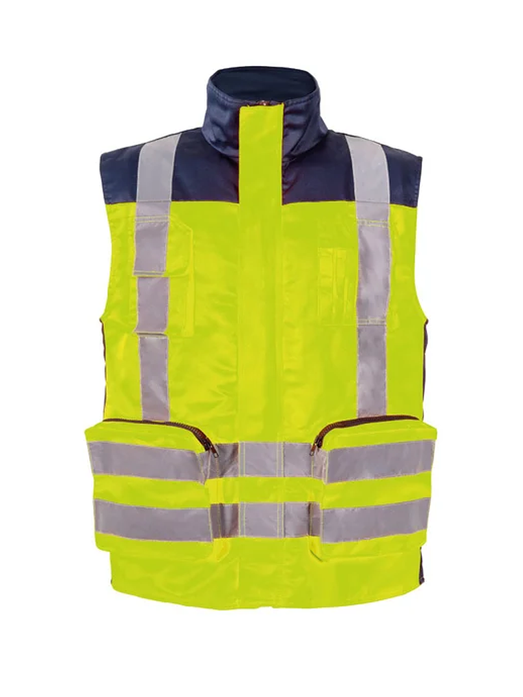 CHALECO BICOLOR PREMIER 360° GABARDINA AZUL/NARANJO 4