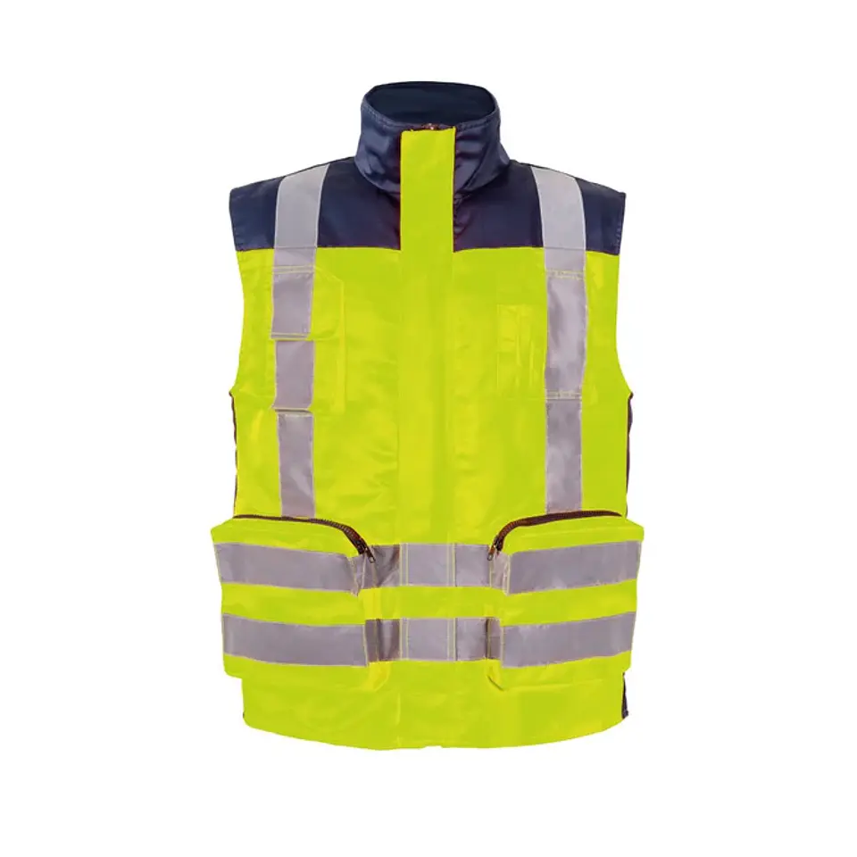 CHALECO BICOLOR PREMIER 360° GABARDINA AZUL/NARANJO 4
