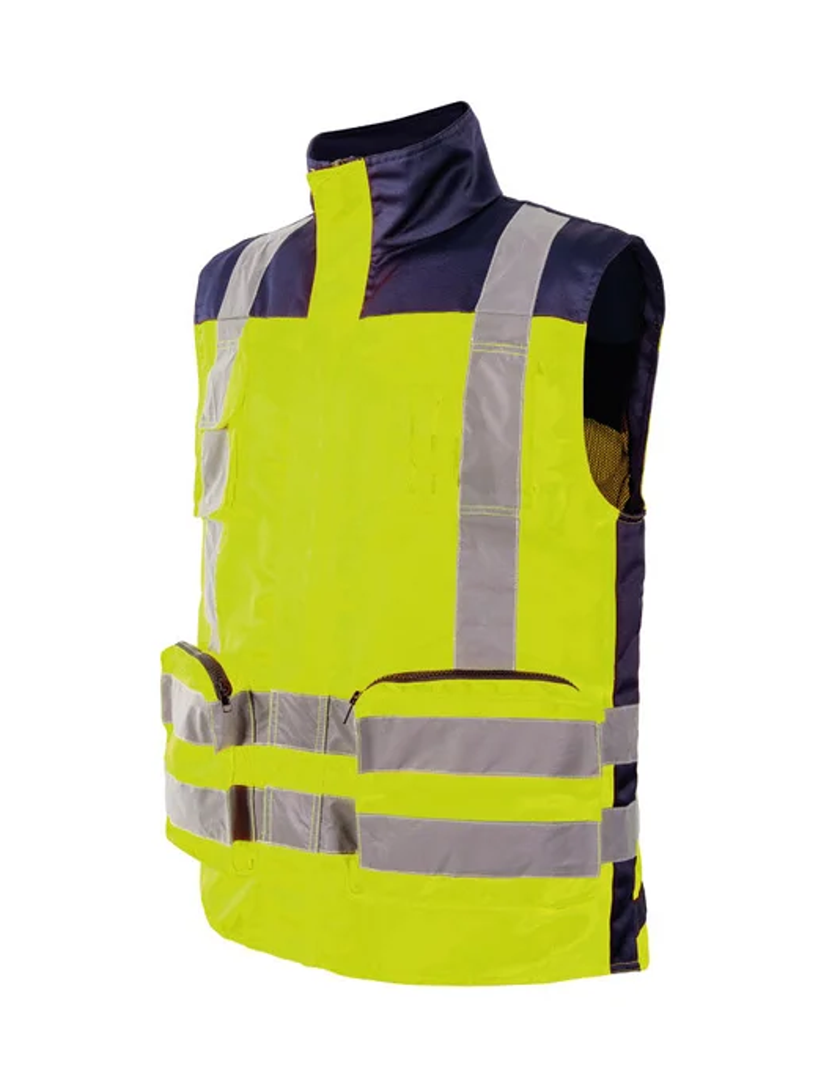 CHALECO BICOLOR PREMIER 360° GABARDINA AZUL/NARANJO 5