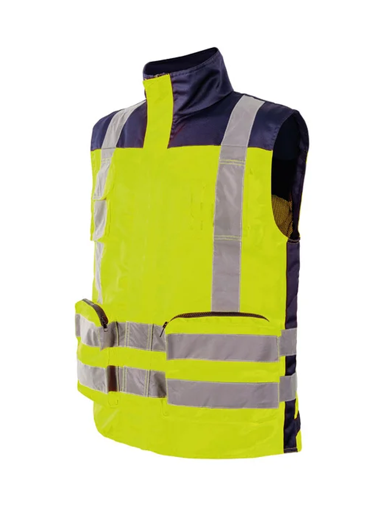 CHALECO BICOLOR PREMIER 360° GABARDINA AZUL/NARANJO 5