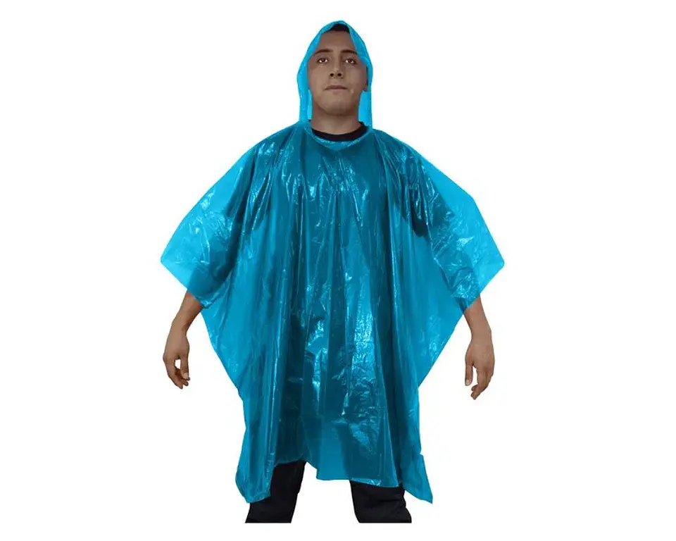 Poncho de emergencia Biodegradable azul Alaska. 2