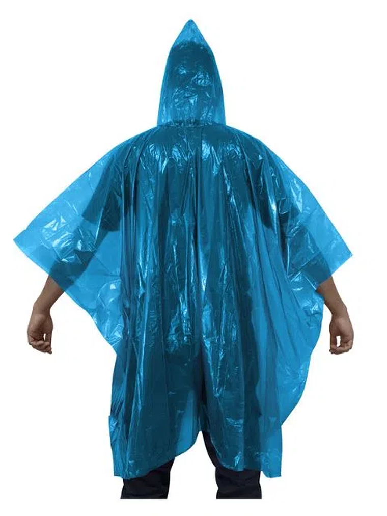 Poncho de emergencia Biodegradable azul Alaska. 3