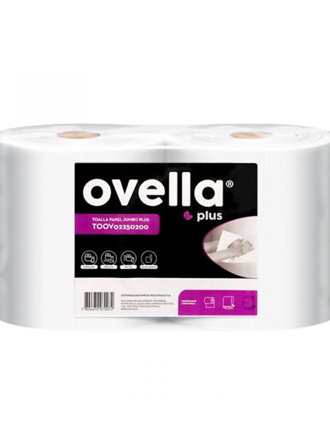 Toalla Industrial Ovella Pack 2 x 250 m 1