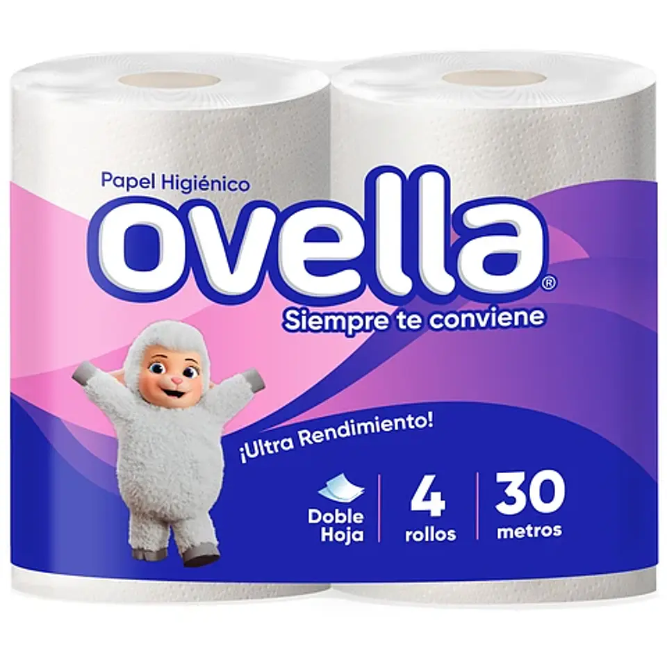 Ovella, Papel Higiénico. Pack 4 rollos 30 metros C/U 1
