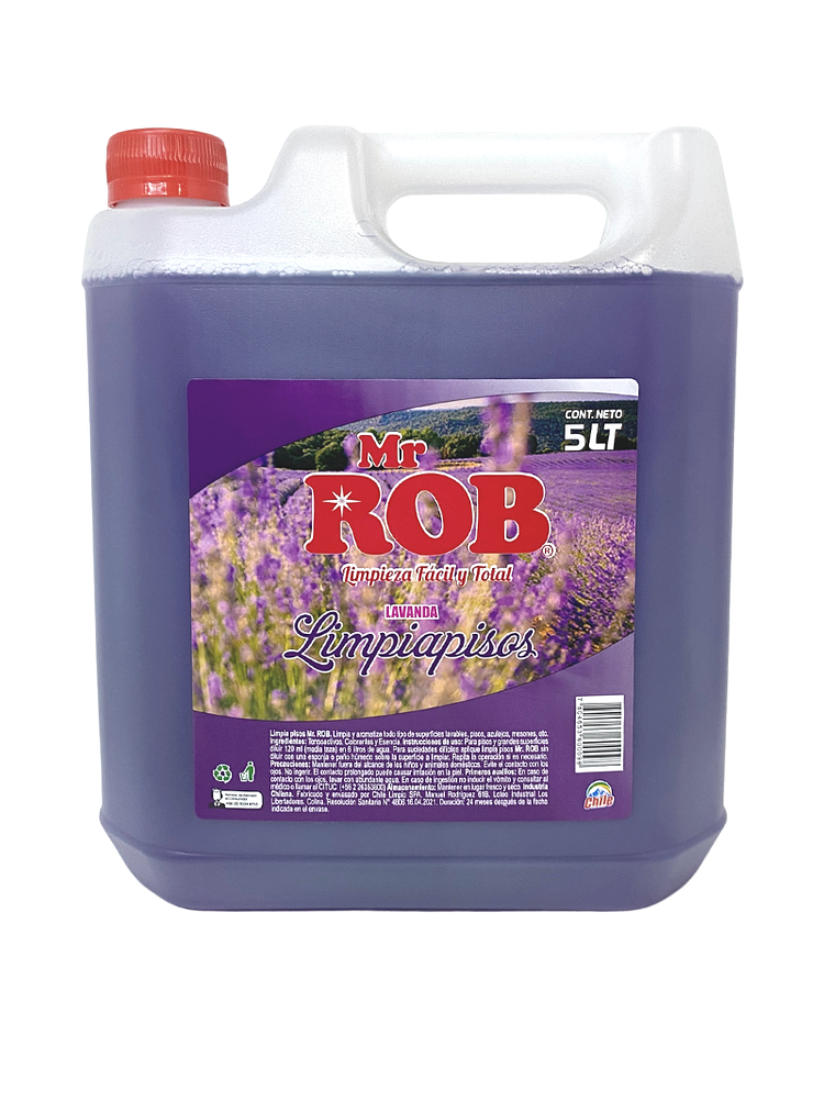 Mr. Rob Limpia pisos  aroma lavanda, 5 litros.  1