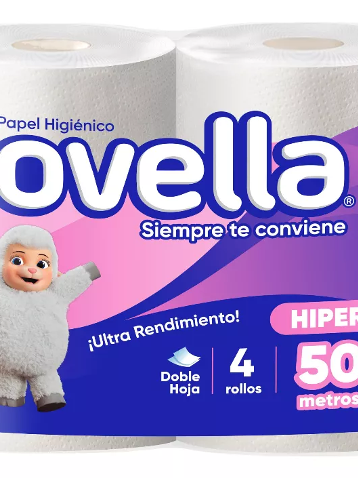Ovella, Papel Higiénico. Pack 4 rollos 50 metros C/U 1