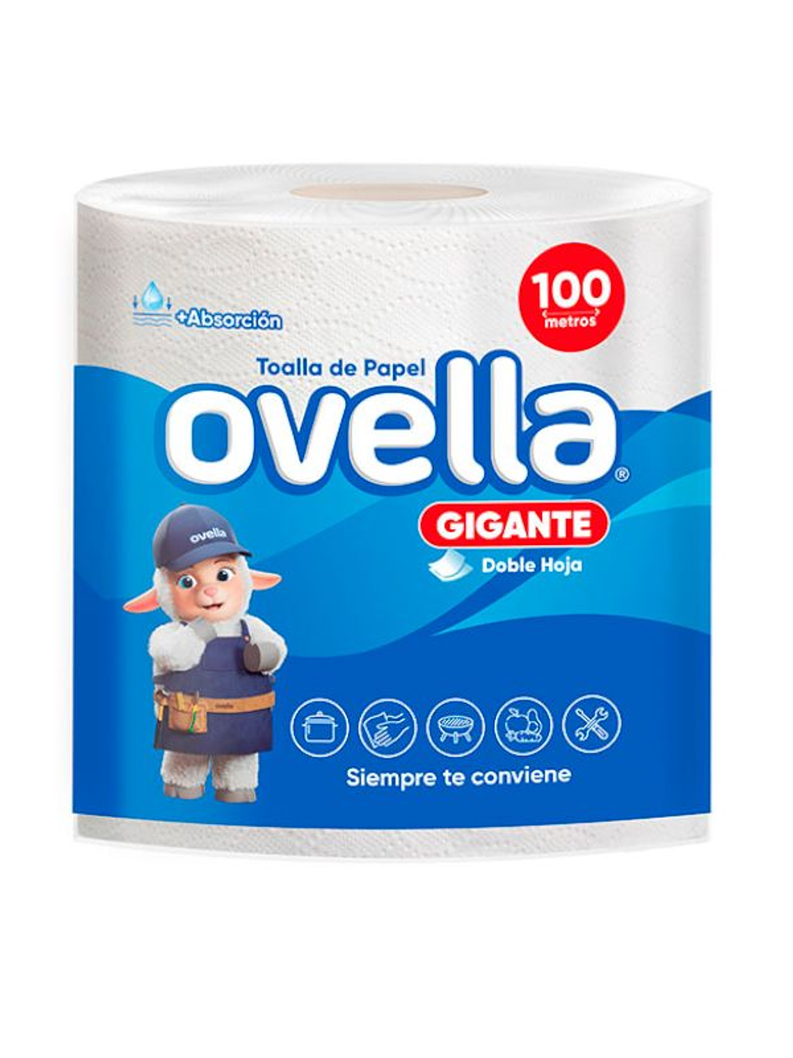 OVELLA,  TOALLA PAPEL PREPICADA  100 METROS DOBLE HOJA 1