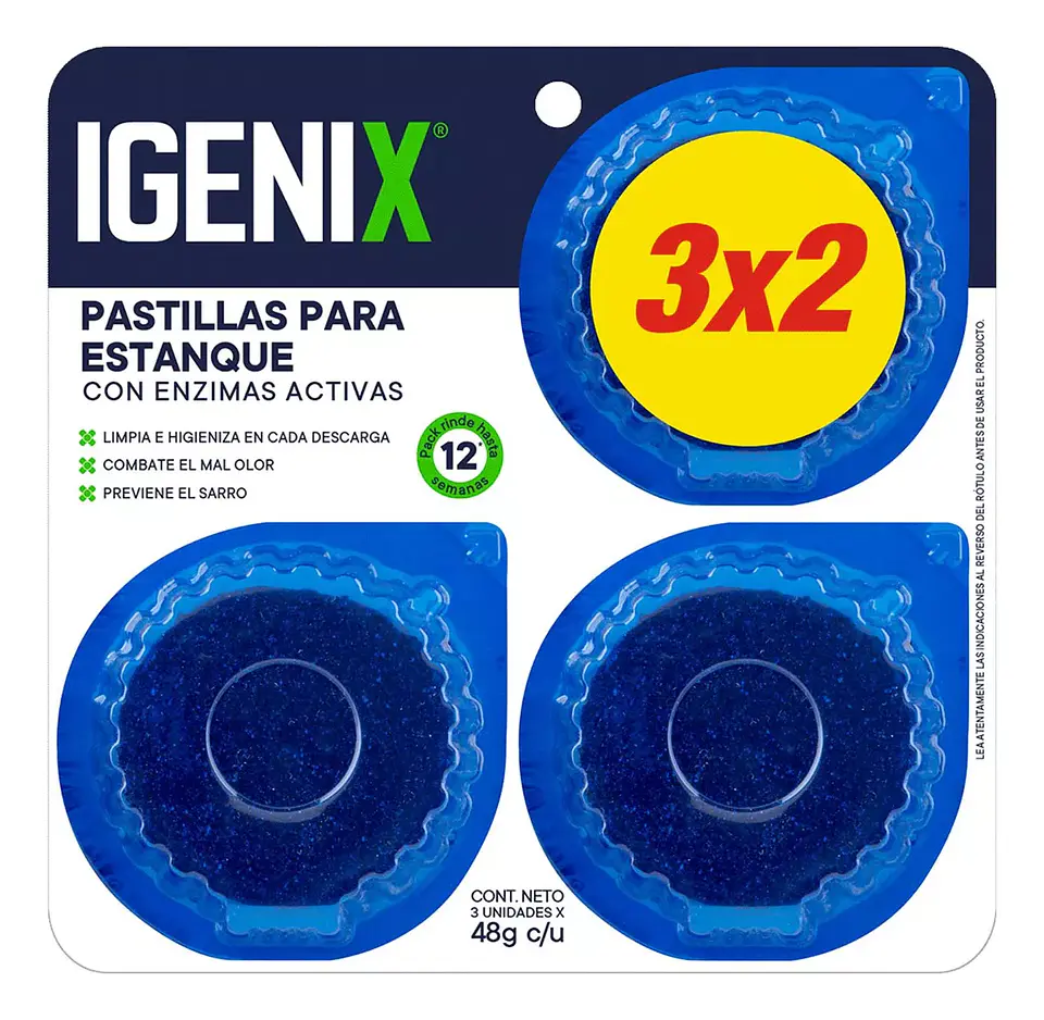 IGENIX, PASTILLA PARA  BAÑO PACK 3 UNIDADES 1