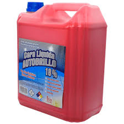 Cera Roja Líquida Autobrillo al 18%. 5 Litros.  