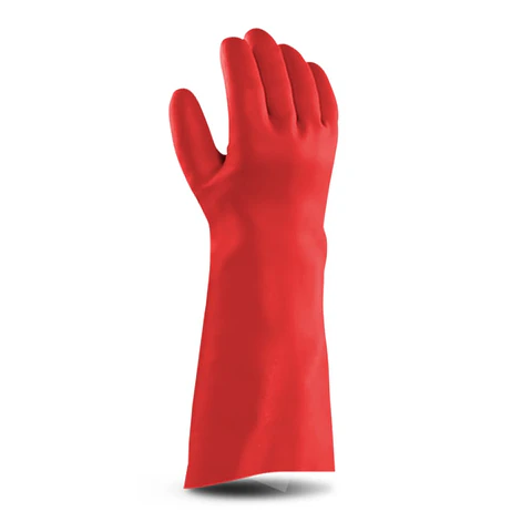 Guante PVC Rojo 18 pulgadas. (Par)