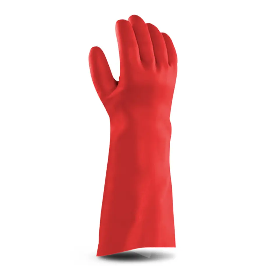 Guante PVC Rojo 18 pulgadas. (Par) 1