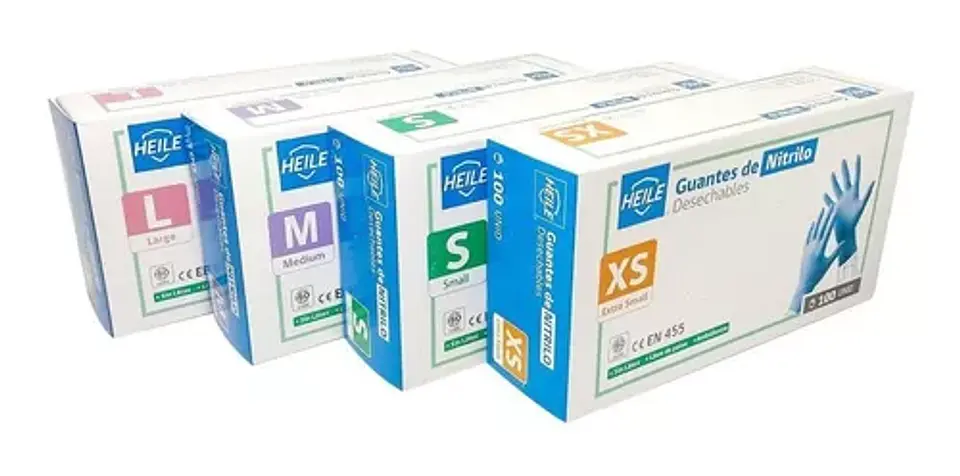 Guantes Desechables  de Nitrilo. Empaque En Caja con  100 Unidades (50 Pares). 1