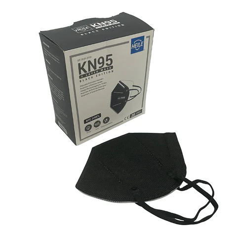 Mascarilla KN95 Desechable. Caja  20  Unidades.  Blanca/ Negra