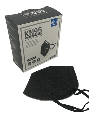 Mascarilla KN95 Desechable. Caja  20  Unidades.  Blanca/ Negra