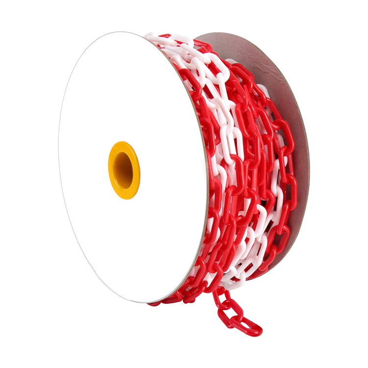 Cadena Plástica Blanco con Rojo (Rollo 50M)