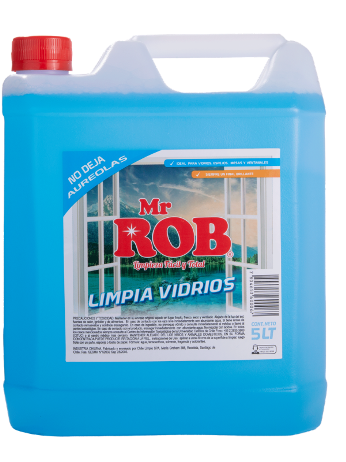 Limpiavidrios Mr. Rob. 5 litros. No deja Aureolas. 1