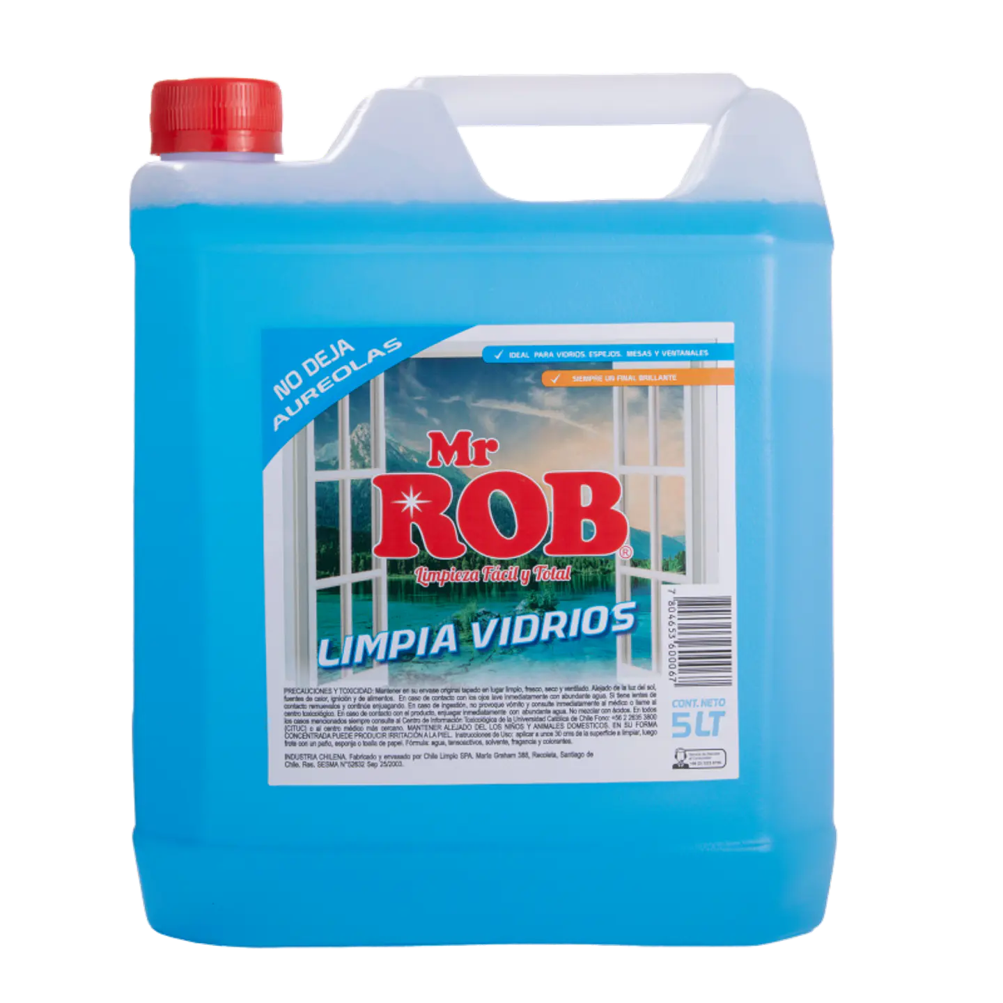 Limpiavidrios Mr. Rob. 5 litros. No deja Aureolas. 1