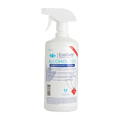 Alcohol Spray  70% Ecosafe. 1 litro