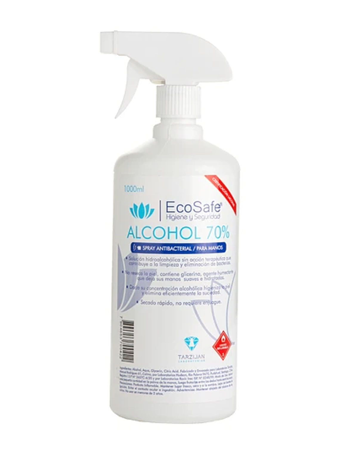 Alcohol Spray  70% Ecosafe. 1 litro 1